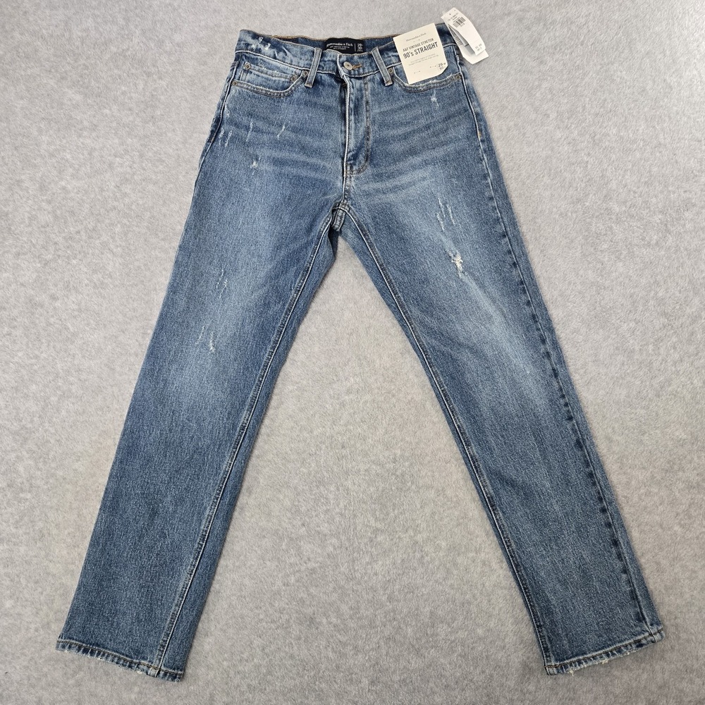 Abercrombie And Fitch Vintage Stretch 90s Straight Jeans Mens 29‎ X 30 Denim NWT